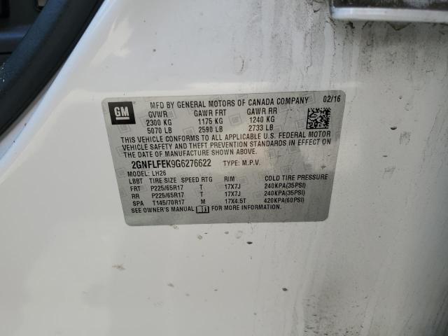 Photo 14 from auction – 2016 CHEVROLET EQUINOX LT with VIN 2GNFLFEK9G6276622