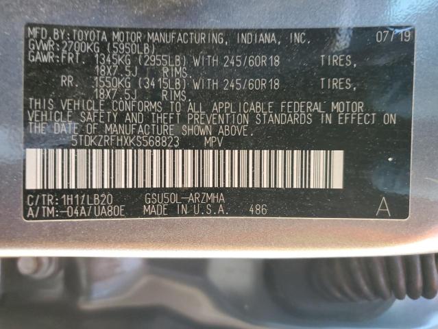 Photo 14 from auction – 2019 TOYOTA HIGHLANDER with VIN 5TDKZRFHXKS568823