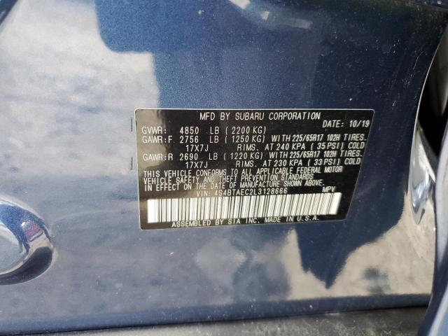 Photo 14 from auction – 2020 SUBARU OUTBACK PR with VIN 4S4BTAEC2L3128666