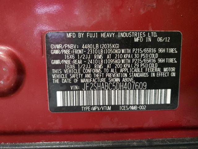 Photo 14 from auction – 2013 SUBARU FORESTER 2 with VIN JF2SHABC5DH407609
