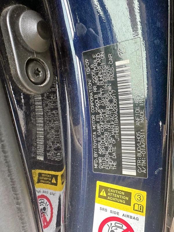 Photo 10 from auction – 2010 LEXUS HS 250H with VIN JTHBB1BAXA2008917