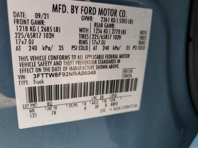 Photo 14 from auction – 2022 FORD MAVERICK X with VIN 3FTTW8F92NRA06048