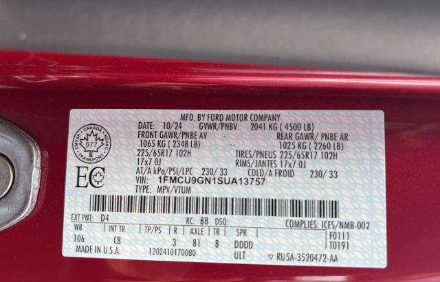 Photo 10 from auction – 2025 FORD ESCAPE ACT with VIN 1FMCU9GN1SUA13757
