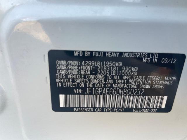 Photo 10 from auction – 2013 SUBARU IMPREZA PR with VIN JF1GPAE66DH800232