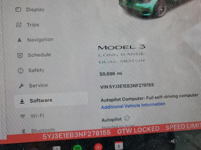 Photo 9 from auction – 2022 TESLA MODEL 3 with VIN 5YJ3E1EB3NF278155