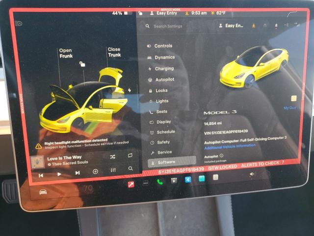 Photo 9 from auction – 2023 TESLA MODEL 3 with VIN 5YJ3E1EA0PF619439