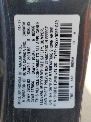 Photo 14 from auction – 2017 HONDA CIVIC EX with VIN 2HGFC1F34HH649138