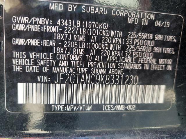 Photo 14 from auction – 2019 SUBARU CROSSTREK with VIN JF2GTANC9K8331230