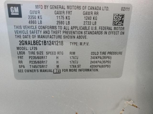 Photo 14 from auction – 2011 CHEVROLET EQUINOX LS with VIN 2GNALBEC1B1241218