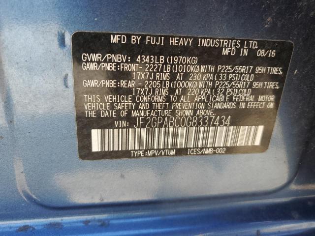 Photo 14 from auction – 2016 SUBARU CROSSTREK with VIN JF2GPABC0G8337434