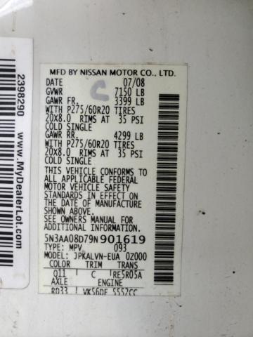 Photo 14 from auction – 2009 INFINITI QX56 with VIN 5N3AA08D79N901619