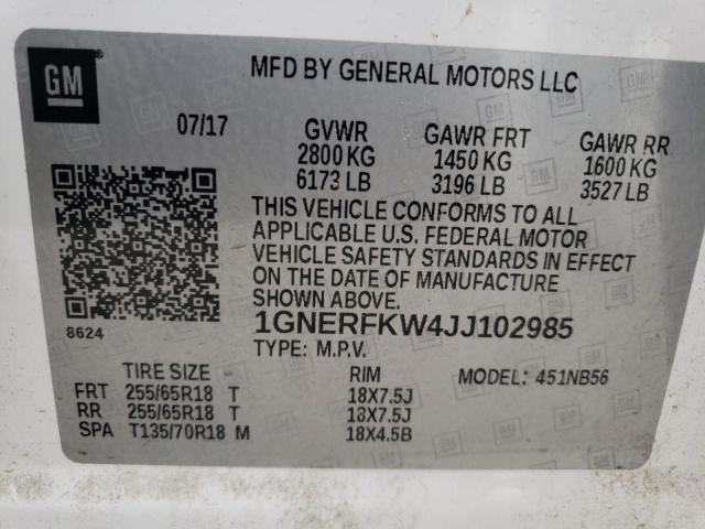 Photo 14 from auction – 2018 CHEVROLET TRAVERSE with VIN 1GNERFKW4JJ102985