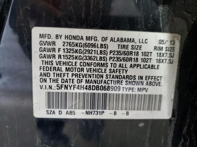 Photo 14 from auction – 2013 HONDA PILOT EX with VIN 5FNYF4H48DB068909