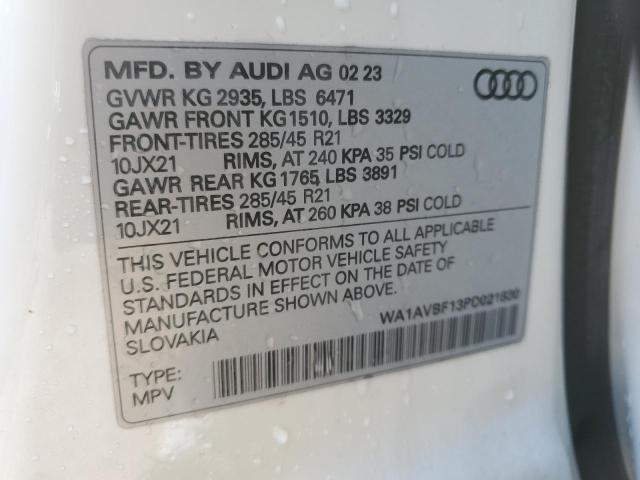 Photo 14 from auction – 2023 AUDI Q8 PREMIUM with VIN WA1AVBF13PD021830