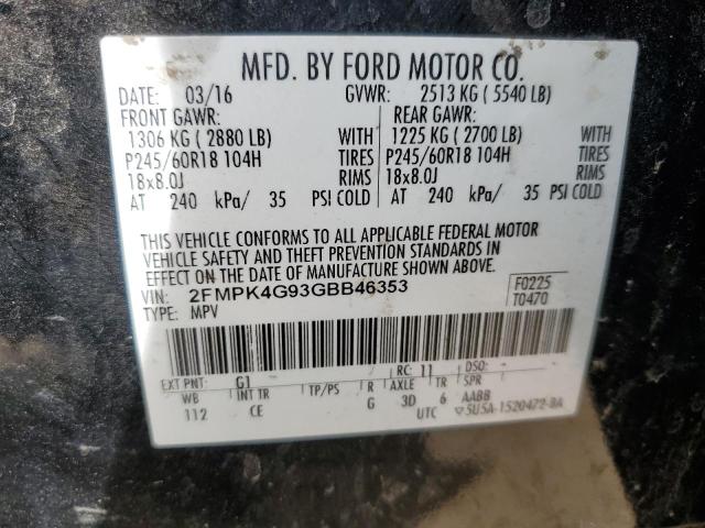 Zdjęcie 14 z aukcji – 2016 FORD EDGE SE z VIN 2FMPK4G93GBB46353