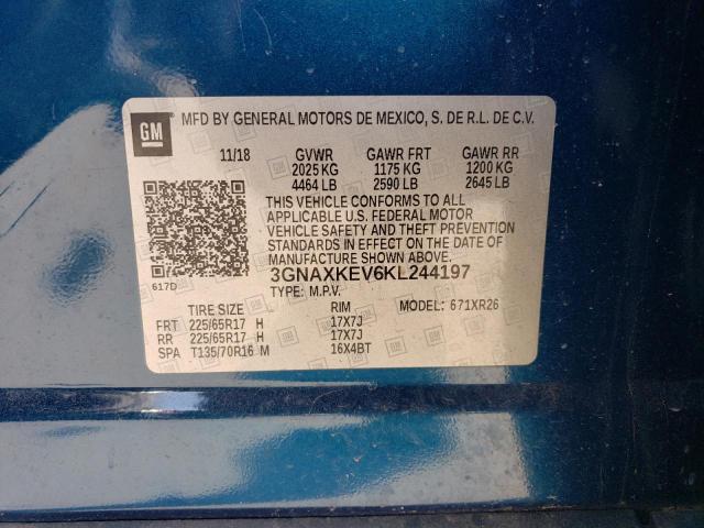 Photo 14 from auction – 2019 CHEVROLET EQUINOX with VIN 3GNAXKEV6KL244197