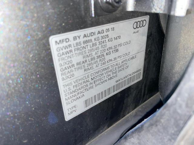 Photo 10 from auction – 2018 AUDI Q7 PREMIUM with VIN WA1LAAF74JD045032