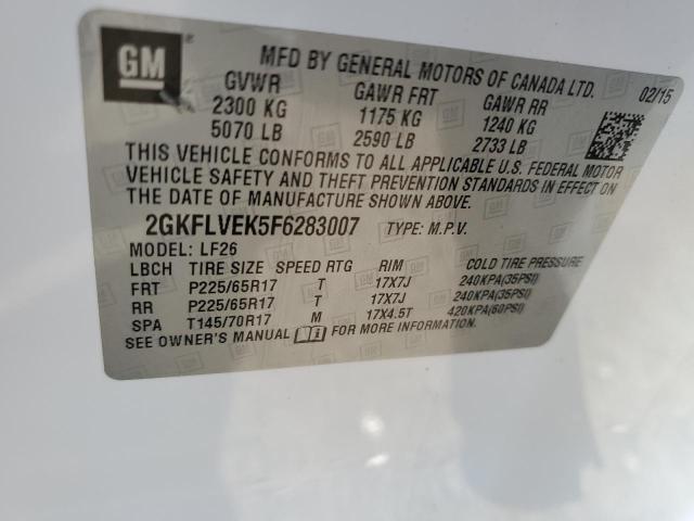 Photo 14 from auction – 2015 GMC TERRAIN SL with VIN 2GKFLVEK5F6283007