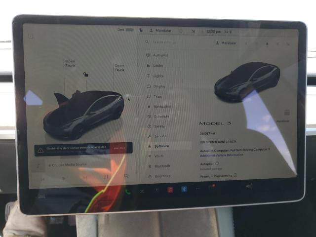 Снимка 9 от търг – 2022 TESLA MODEL 3 с VIN 5YJ3E1EA2NF374074