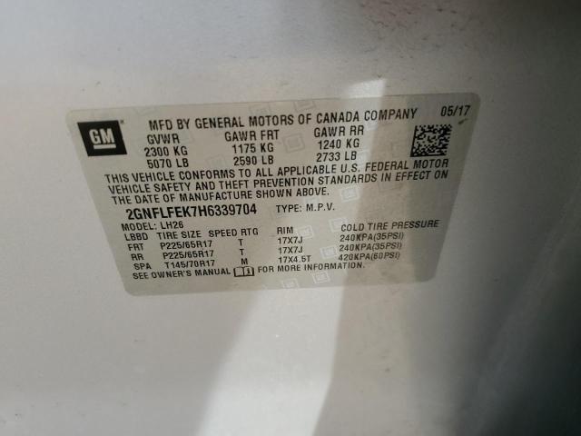Photo 14 from auction – 2017 CHEVROLET EQUINOX LT with VIN 2GNFLFEK7H6339704