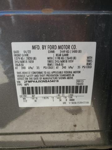 Photo 14 from auction – 2022 FORD EDGE SEL with VIN 2FMPK4J93NBA54018