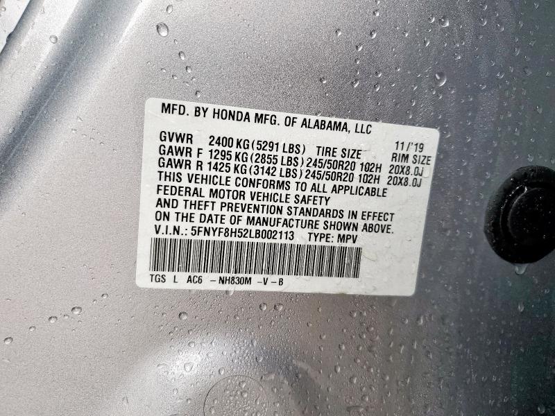 Photo 14 from auction – 2020 HONDA PASSPORT E with VIN 5FNYF8H52LB002113