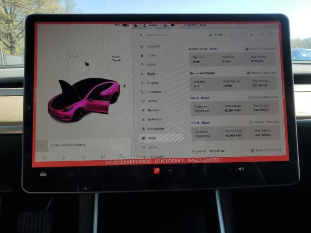 Photo 9 from auction – 2019 TESLA MODEL 3 with VIN 5YJ3E1EAXKF410928
