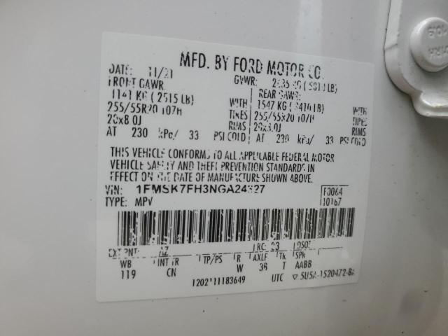 Photo 14 from auction – 2022 FORD EXPLORER L with VIN 1FMSK7FH3NGA24327