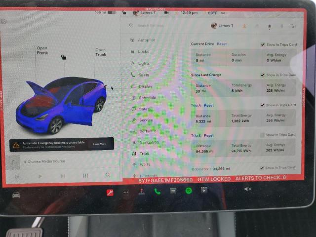 Photo 9 from auction – 2021 TESLA MODEL Y with VIN 5YJYGAEE1MF295660