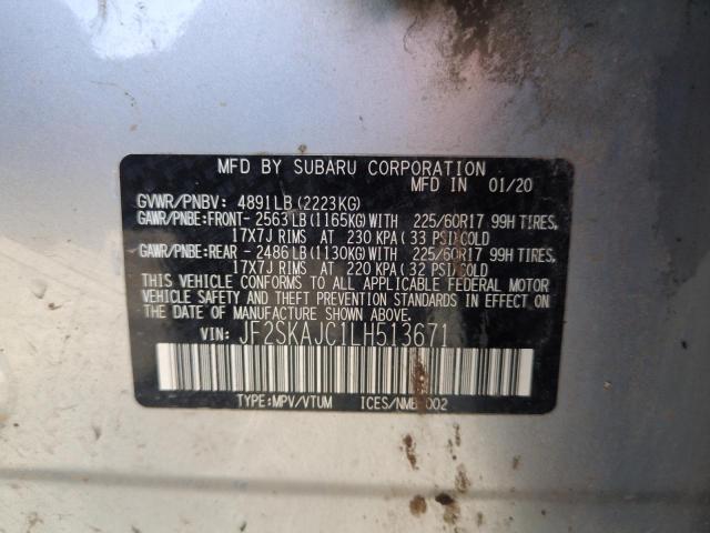 Photo 14 from auction – 2020 SUBARU FORESTER P with VIN JF2SKAJC1LH513671