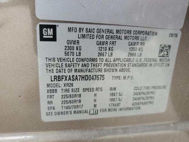 Снимка 14 от търг – 2017 BUICK ENVISION P с VIN LRBFXASA7HD047675