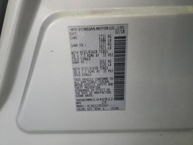 Photo 14 from auction – 2018 NISSAN PATHFINDER with VIN 5N1DR2MM6JC640922