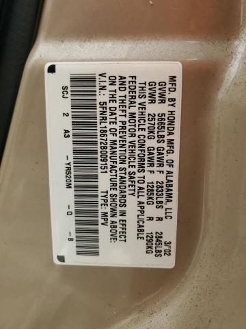 Photo 14 from auction – 2002 HONDA ODYSSEY EX with VIN 5FNRL18672B009151