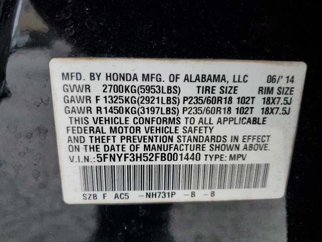 Photo 14 from auction – 2015 HONDA PILOT EXL with VIN 5FNYF3H52FB001440