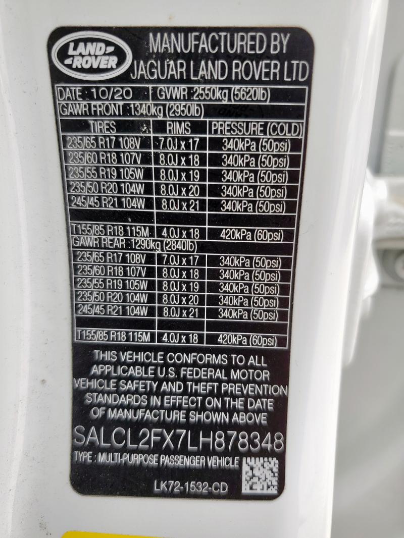 Photo 14 from auction – 2020 LAND ROVER DISCOVERY with VIN SALCL2FX7LH878348
