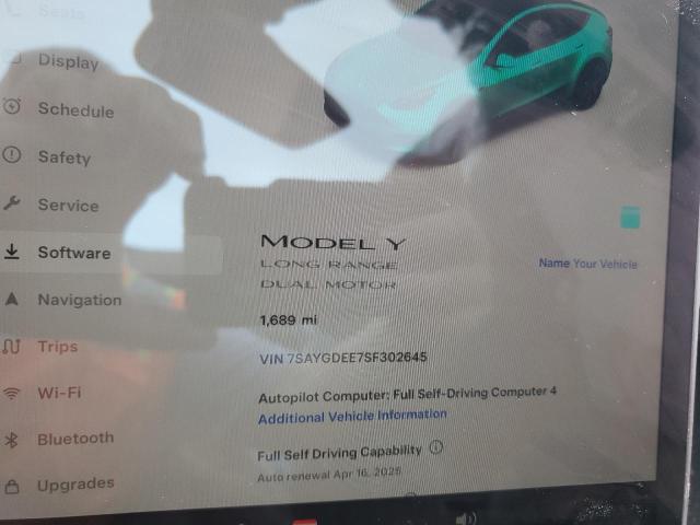 Photo 8 from auction – 2025 TESLA MODEL Y with VIN 7SAYGDEE7SF302645