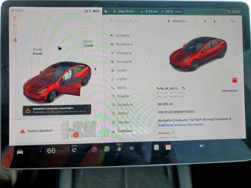 Photo 9 from auction – 2022 TESLA MODEL 3 with VIN 5YJ3E1EB1NF115200
