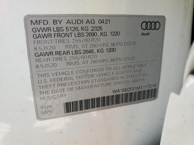 Photo 14 from auction – 2021 AUDI Q3 PREMIUM with VIN WA1EECF31M1117218
