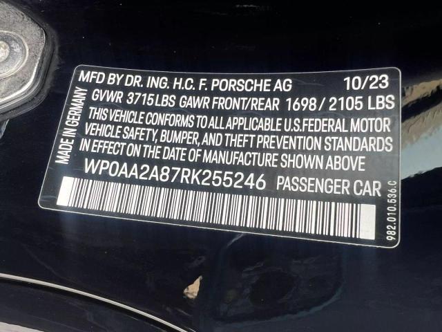 Photo 10 from auction – 2024 PORSCHE CAYMAN BAS with VIN WP0AA2A87RK255246