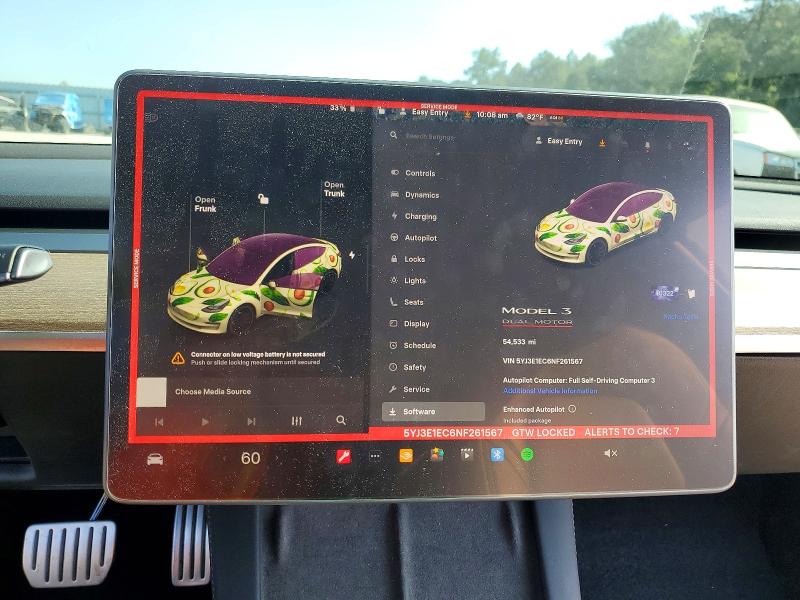 Photo 9 from auction – 2022 TESLA MODEL 3 with VIN 5YJ3E1EC6NF261567