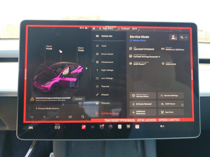 Photo 9 from auction – 2023 TESLA MODEL Y with VIN 7SAYGDEF7PF816625