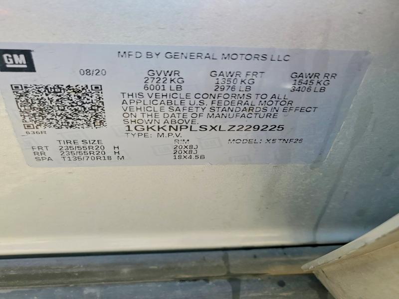 Photo 14 from auction – 2020 GMC ACADIA with VIN 1GKKNPLSXLZ229225