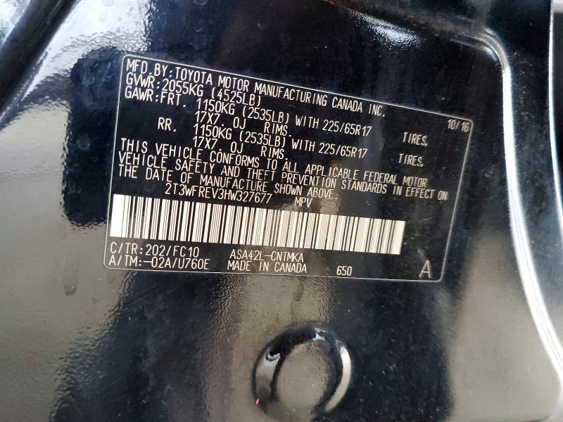 Photo 14 from auction – 2017 TOYOTA RAV 4 with VIN 2T3WFREV3HW327677