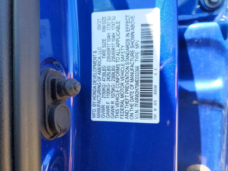 Photo 14 from auction – 2021 HONDA CR-V with VIN 7FARW2H79ME033366