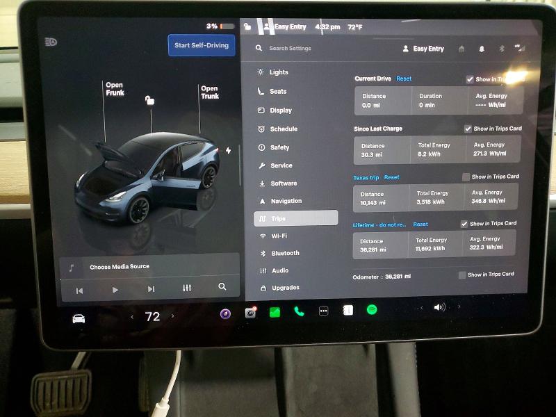 Photo 9 from auction – 2024 TESLA MODEL Y with VIN 7SAYGDEE0RA241498