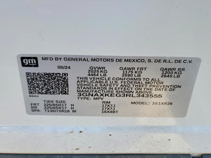 Photo 14 from auction – 2024 CHEVROLET EQUINOX with VIN 3GNAXKEG3RL343555