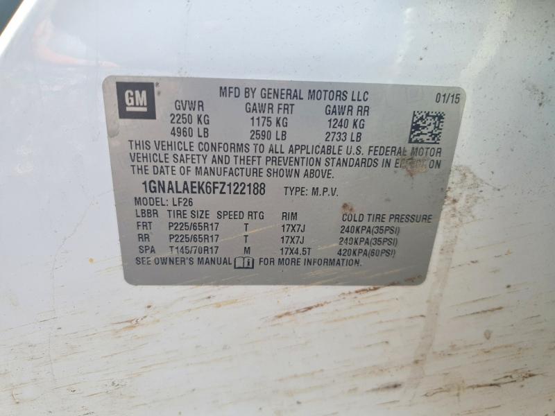 Photo 14 from auction – 2015 CHEVROLET EQUINOX with VIN 1GNALAEK6FZ122188