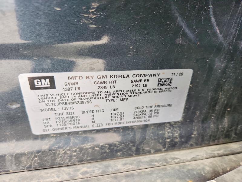 Photo 14 from auction – 2021 CHEVROLET TRAX with VIN KL7CJPSB4MB338798