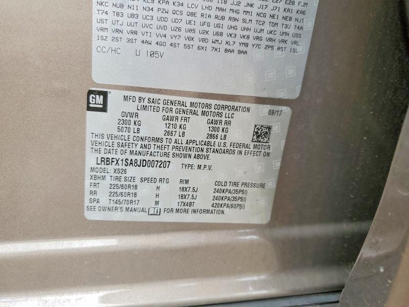 Photo 14 from auction – 2018 BUICK ENVISION with VIN LRBFX1SA8JD007207