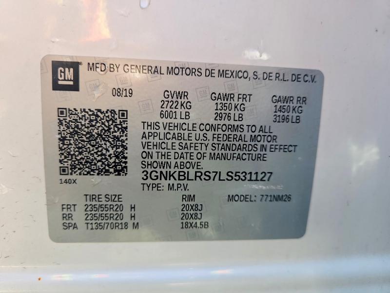 Photo 14 from auction – 2020 CHEVROLET BLAZER with VIN 3GNKBLRS7LS531127